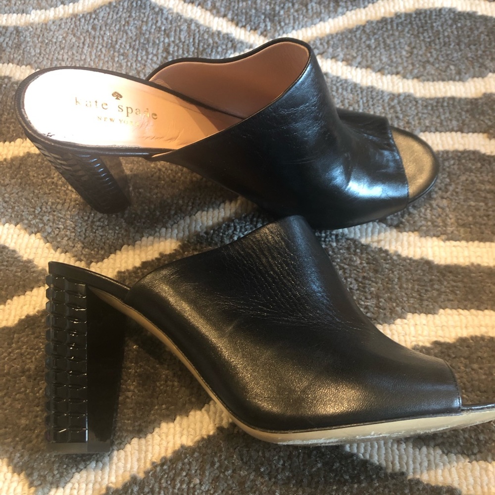 New-ish Kate Spade heeled peep toe mules